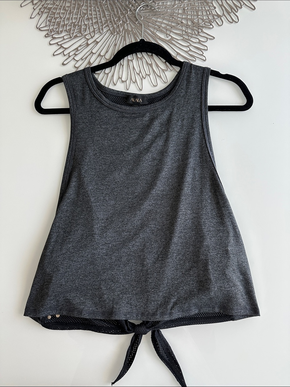 Alala | Charcoal Gray Tie-back Athletic Tank